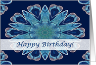 Happy Birthday, Blue Heart Mandala card