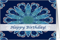 Happy Birthday for a Mutual Birthday, Blue Heart Mandala card
