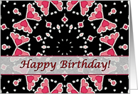 Happy Birthday for Daughter, Three Pink Hearts Mandala card