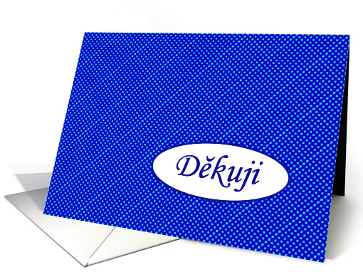 Czech Thank You, Aqua Dots on Blue card (1026265)