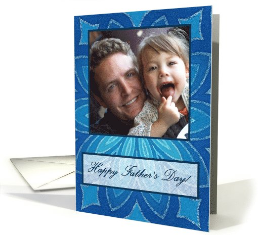 Happy Father's Day Photo Card, Blue Mandala card (1027453)