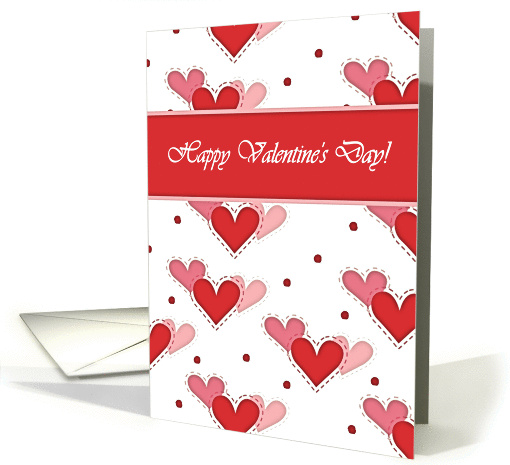 Happy Valentine's Day for My Twin, Three Red Pink and Rose Hearts card