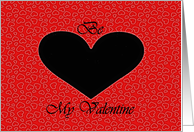 Be my Valentine, Black Heart on Red card