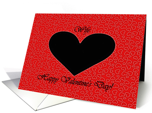 Valentine's Day for Wife, Black Heart on Small Red Hearts card