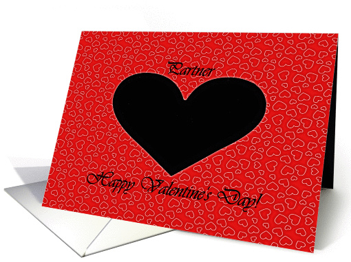 Valentine's Day for Partner, Black Heart on Small Red Hearts card