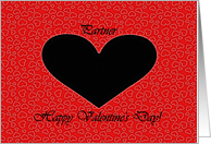 Valentine’s Day for Partner, Black Heart on Small Red Hearts card