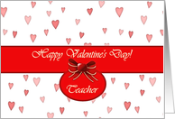 Valentine’s Day for Teacher, Hearts Bow and Red card