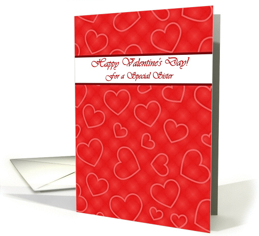 Valentine's Day for Sister, Hearts on Red card (1038091)