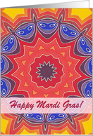 Happy Mardi Gras, Carnival Masks Mandala card