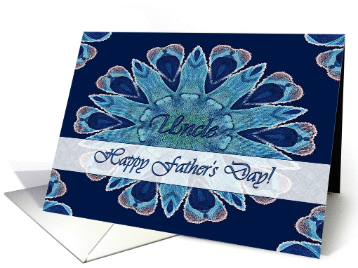 Father's Day for Uncle, Blue Hearts Mandala card (1103004)