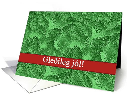 Icelandic Merry Christmas, Green Spruce and Red card (1167308)