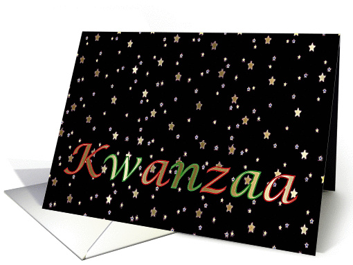 Kwanzaa Black Red Green Golden Mini Stars card (1193532)