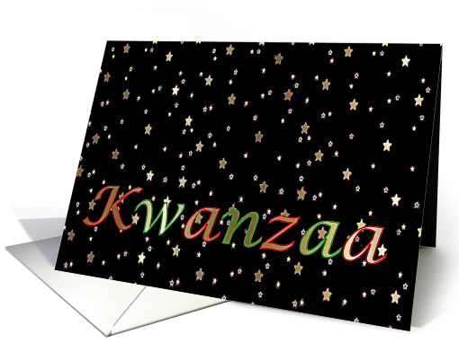 Kwanzaa for Colleague Black Red Green Golden Mini Stars card (1193534)