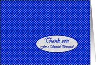 Thank You for Principal, Blue and Aqua Polka Dots card