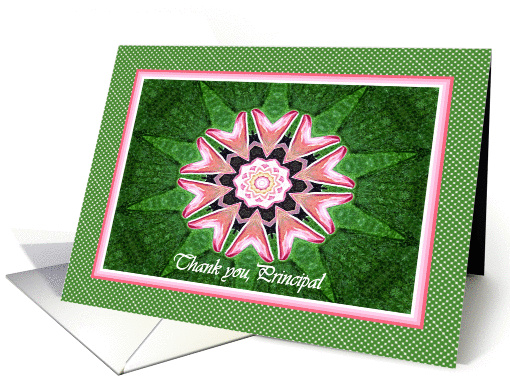 Thank You Principal, Pink Hearts Mandala and Green card (1198610)