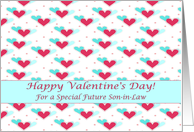 Valentine for Future Son in Law Red and Turquoise Hearts card