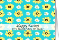 Happy Easter for Future Son in Law Daisies on Turquoise card