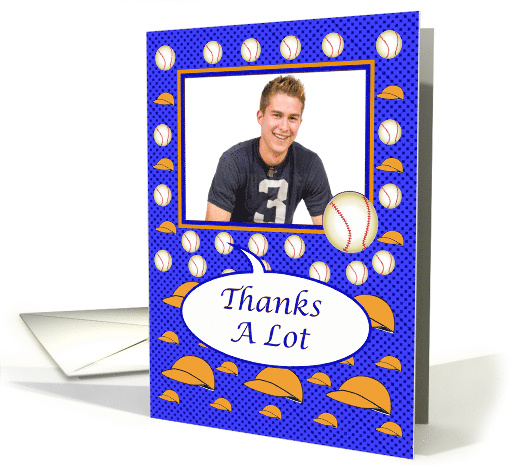 Photo Card Thank You Baseball Motives on Blue card (1253038)