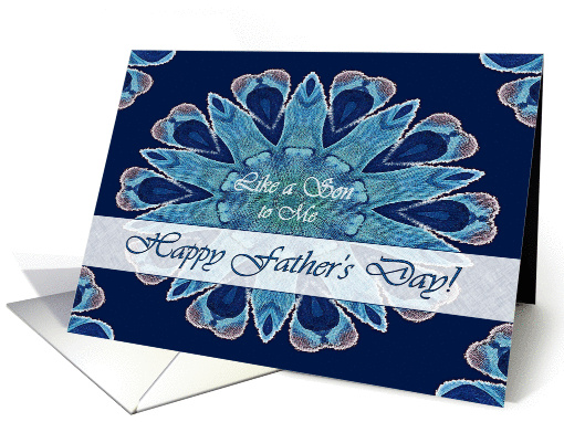 Father's Day Like a Son Blue Hearts Mandala card (1286438)