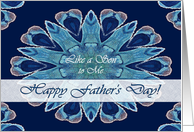 Father’s Day Like a Son Blue Hearts Mandala card