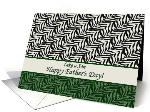 Father's Day Like a Son To Me, Green Beige Black Scaled Pattern card