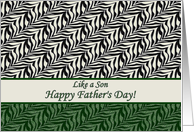 Father’s Day Like a Son To Me, Green Beige Black Scaled Pattern card