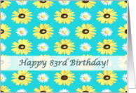 Happy 83rd Birthday Daisies onTurquoise card