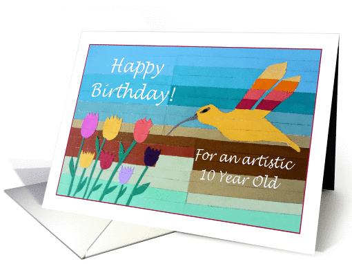 Birthday for an Artistic 10 Year Old, Collage Hummingbird... (447480)
