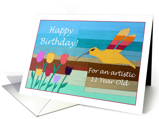 Birthday for an Artistic 11 Year Old, Collage Hummingbird... (447484)