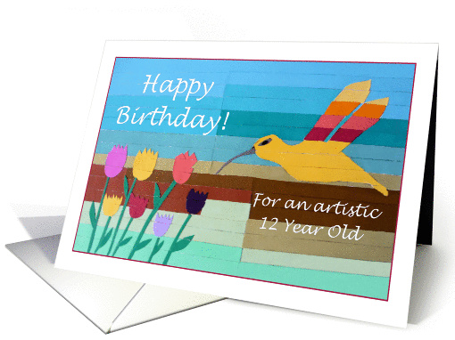 Birthday for an Artistic 12 Year Old, Collage Hummingbird... (447485)
