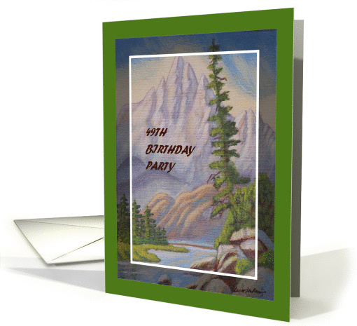 49th Bithday Party Invitation Rugged Mountain card (467110)