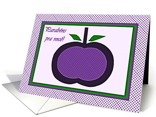 Portuguese Birthday, Purple Apple Collage card (506775)
