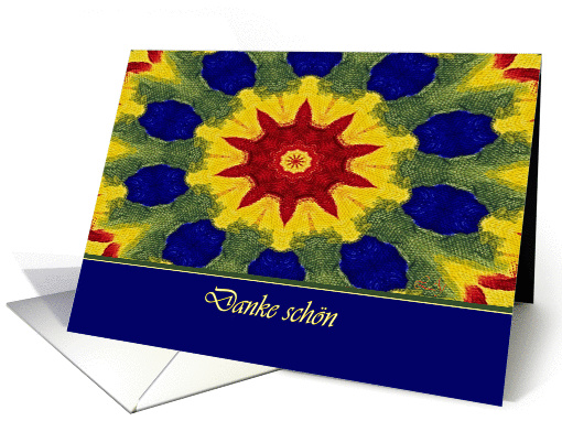 German Danke Schon, Colorful Rose Window Painting card (522793)