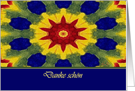 German Danke Schon, Colorful Rose Window Painting card