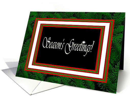 Christmas Season's Greetings, Green Spruce and Red card (525633)