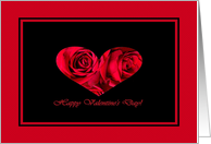 Happy Valentine’s Day Love, Two Red Roses Heart card