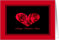 Happy Valentine’s Day, Two Red Roses Heart card