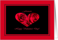 Valentine’s Day for Fiancee, Two Red Roses Heart card