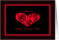 Valentine’s Day for Fiance, Two Red Roses Heart card