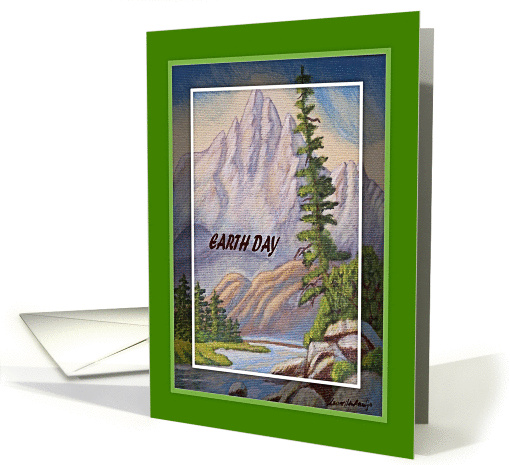 Earth Day, Rugged Mountain Painting card (564962)