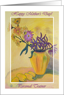 Mother’s Day for Personal Trainer, Yellow Vase Flowers Painting card
