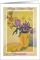 Happy Mother’s Day for Grandmother, Yellow Vase Flowers Painting card