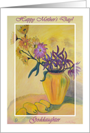 Mother’s Day for Goddaughter, Yellow Vase Flowers Painting card