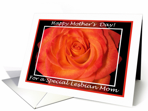 Mother's Day Lesbian Mom, Blaze Rose card (614299)
