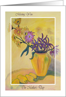 Missing You on Mother’s Day, Yellow Vase Flowers Painting card