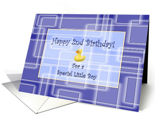 2nd Birthday for a Little Boy, Blue Geometric Pattern and... (617998)