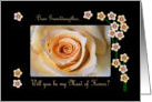 Maid of Honor Granddaughter, Rose and Blossoms card
