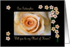 Maid of Honor Goddaughter, Rose and Blossoms card