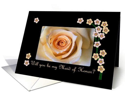 Maid of Honor, Rose and Blossoms card (642465)