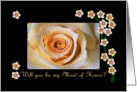 Maid of Honor, Rose and Blossoms card